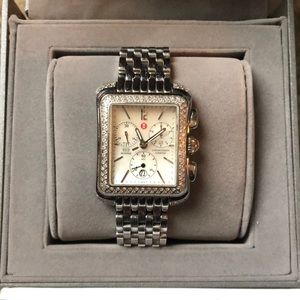 Michele Deco Moderne Double Row Diamond Watch